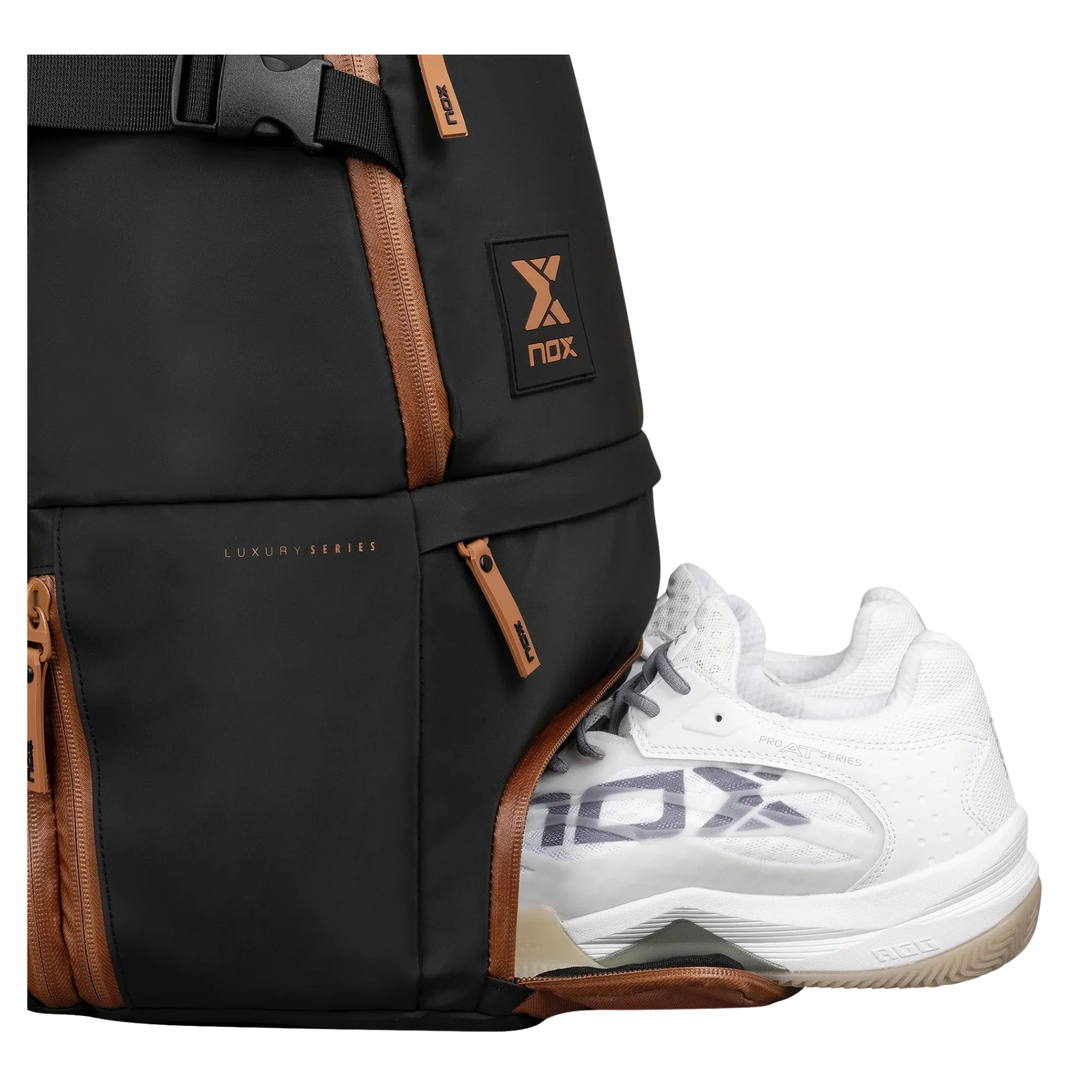 Nox Luxury Open Series BLACK/BROWN Backpack - Image 6
